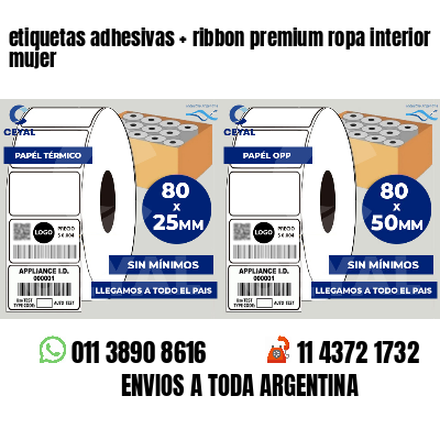 etiquetas adhesivas   ribbon premium ropa interior mujer