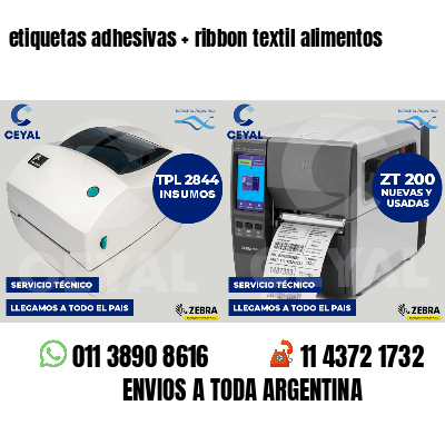 etiquetas adhesivas   ribbon textil alimentos