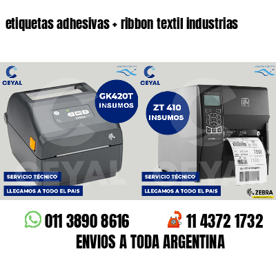 etiquetas adhesivas   ribbon textil industrias
