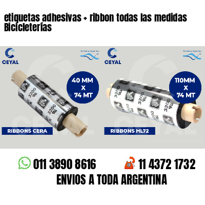 etiquetas adhesivas   ribbon todas las medidas Bicicleterías