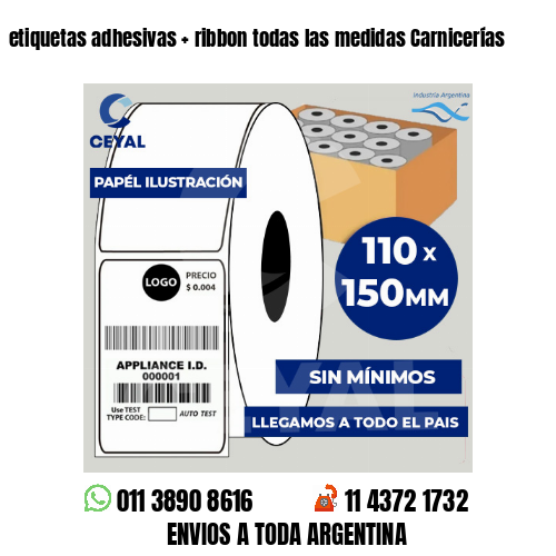 etiquetas adhesivas   ribbon todas las medidas Carnicerías