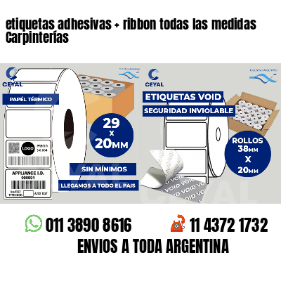 etiquetas adhesivas   ribbon todas las medidas Carpinterías