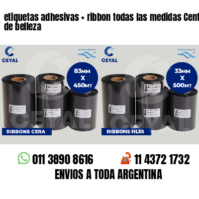 etiquetas adhesivas   ribbon todas las medidas Centros de belleza