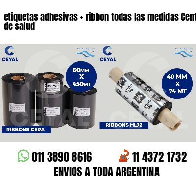 etiquetas adhesivas   ribbon todas las medidas Centros de salud