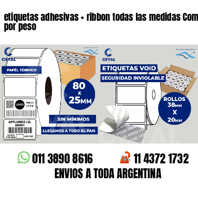 etiquetas adhesivas   ribbon todas las medidas Comidas por peso
