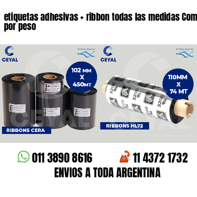 etiquetas adhesivas   ribbon todas las medidas Comidas por peso