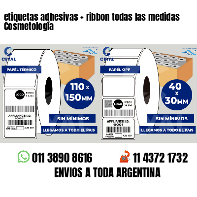 etiquetas adhesivas   ribbon todas las medidas Cosmetología