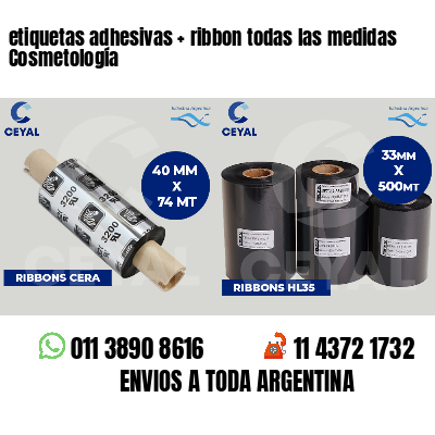 etiquetas adhesivas   ribbon todas las medidas Cosmetología