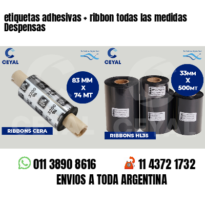 etiquetas adhesivas   ribbon todas las medidas Despensas