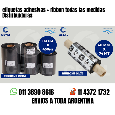 etiquetas adhesivas   ribbon todas las medidas Distribuidoras