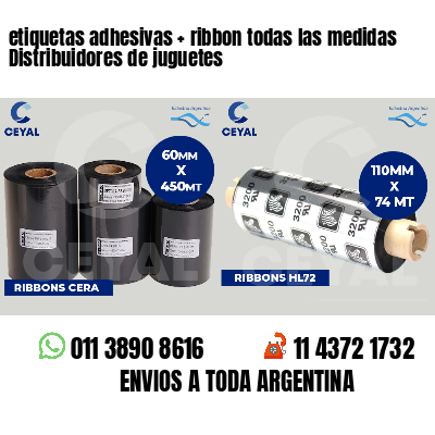 etiquetas adhesivas   ribbon todas las medidas Distribuidores de juguetes