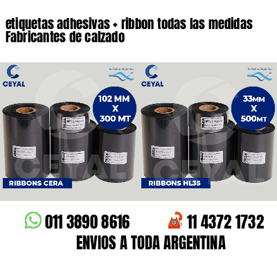 etiquetas adhesivas   ribbon todas las medidas Fabricantes de calzado