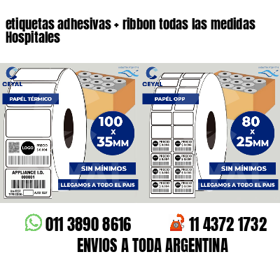 etiquetas adhesivas   ribbon todas las medidas Hospitales