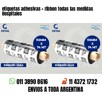 etiquetas adhesivas   ribbon todas las medidas Hospitales