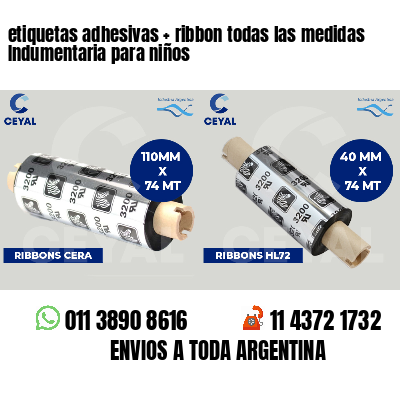 etiquetas adhesivas   ribbon todas las medidas Indumentaria para niños