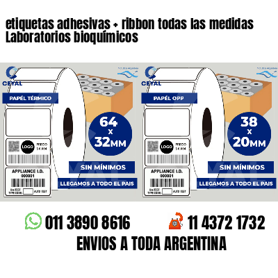 etiquetas adhesivas   ribbon todas las medidas Laboratorios bioquímicos