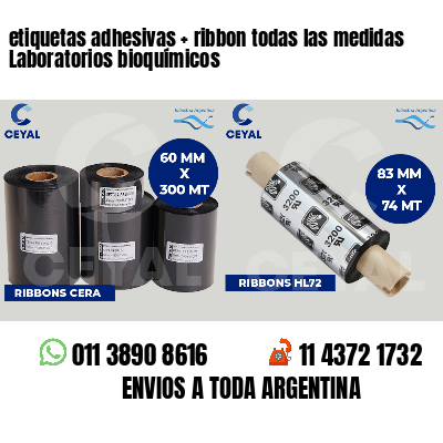 etiquetas adhesivas   ribbon todas las medidas Laboratorios bioquímicos