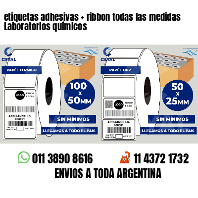 etiquetas adhesivas   ribbon todas las medidas Laboratorios químicos