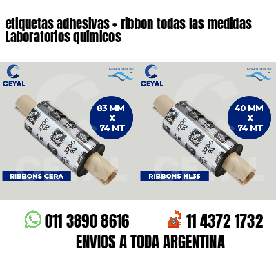 etiquetas adhesivas   ribbon todas las medidas Laboratorios químicos