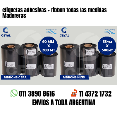 etiquetas adhesivas   ribbon todas las medidas Madereras