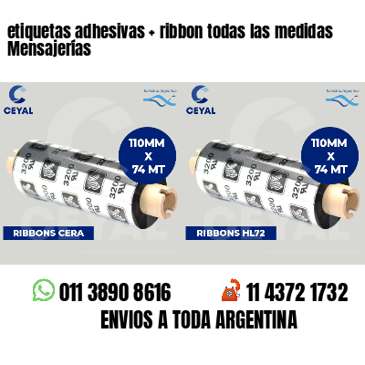 etiquetas adhesivas   ribbon todas las medidas Mensajerías