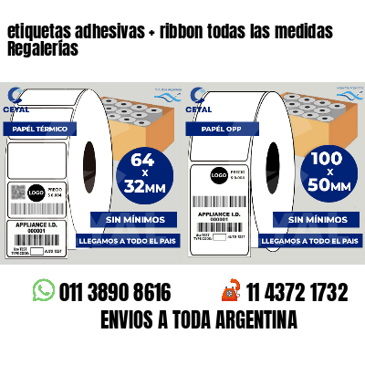 etiquetas adhesivas   ribbon todas las medidas Regalerías