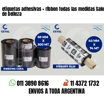 etiquetas adhesivas   ribbon todas las medidas Salones de belleza