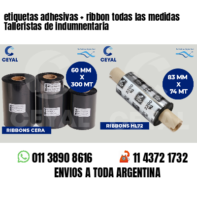 etiquetas adhesivas   ribbon todas las medidas Talleristas de indumnentaria