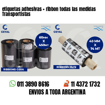 etiquetas adhesivas   ribbon todas las medidas Transportistas
