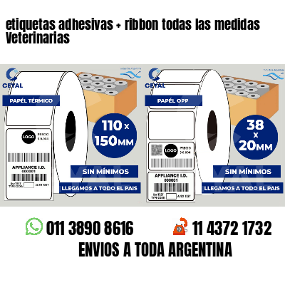 etiquetas adhesivas   ribbon todas las medidas Veterinarias