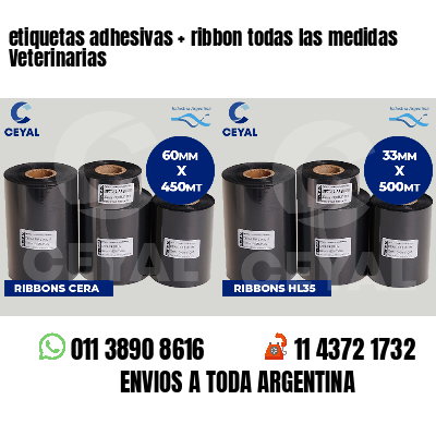 etiquetas adhesivas   ribbon todas las medidas Veterinarias