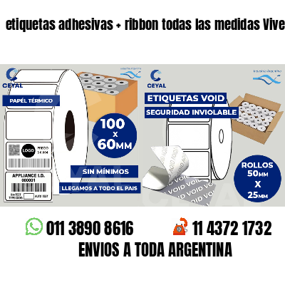 etiquetas adhesivas   ribbon todas las medidas Viveros