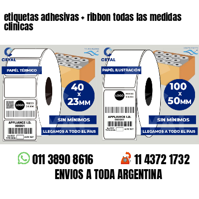 etiquetas adhesivas   ribbon todas las medidas clinicas