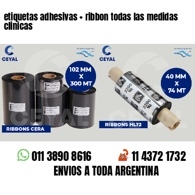 etiquetas adhesivas   ribbon todas las medidas clinicas