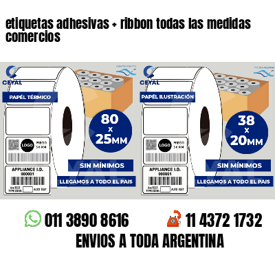 etiquetas adhesivas   ribbon todas las medidas comercios