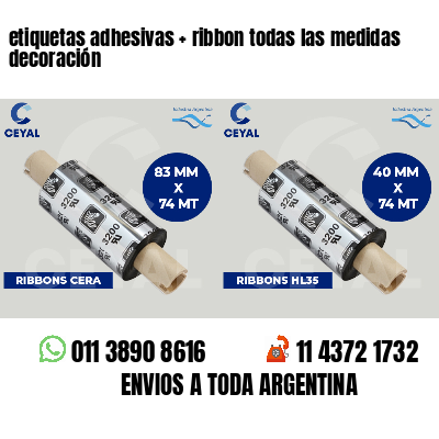 etiquetas adhesivas   ribbon todas las medidas decoración