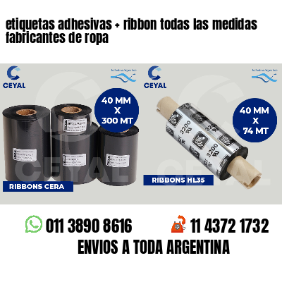 etiquetas adhesivas   ribbon todas las medidas fabricantes de ropa