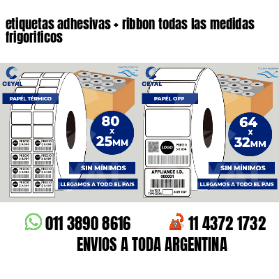 etiquetas adhesivas   ribbon todas las medidas frigorificos