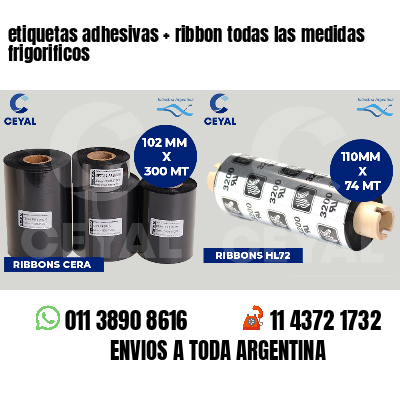 etiquetas adhesivas   ribbon todas las medidas frigorificos