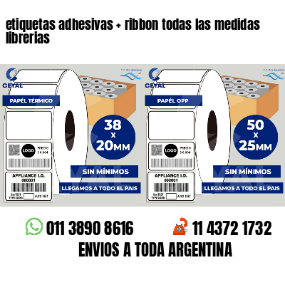etiquetas adhesivas   ribbon todas las medidas librerias