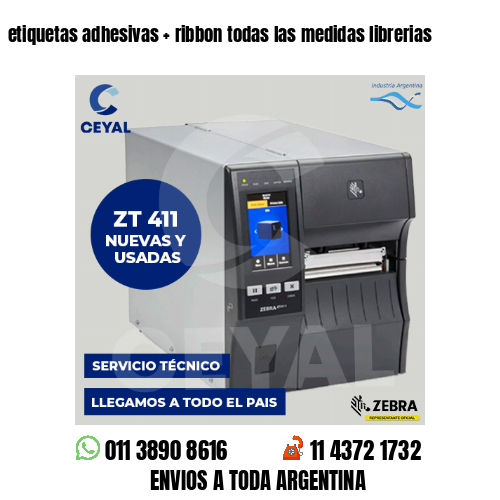 etiquetas adhesivas   ribbon todas las medidas librerias