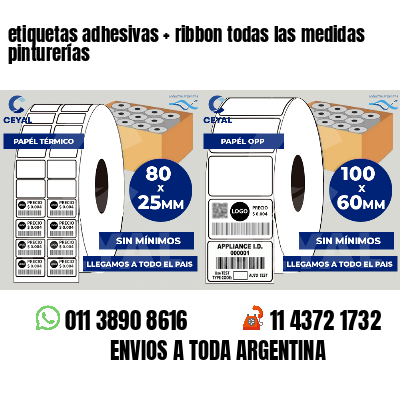 etiquetas adhesivas   ribbon todas las medidas pinturerías