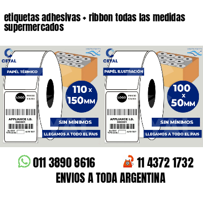 etiquetas adhesivas   ribbon todas las medidas supermercados