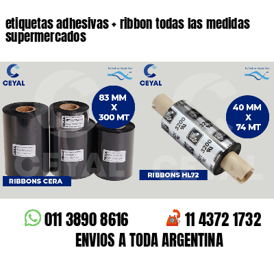 etiquetas adhesivas   ribbon todas las medidas supermercados