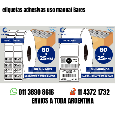 etiquetas adhesivas uso manual Bares
