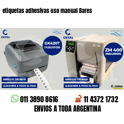 etiquetas adhesivas uso manual Bares