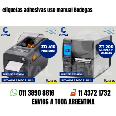 etiquetas adhesivas uso manual Bodegas