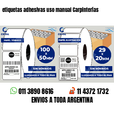 etiquetas adhesivas uso manual Carpinterías