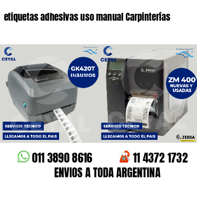etiquetas adhesivas uso manual Carpinterías