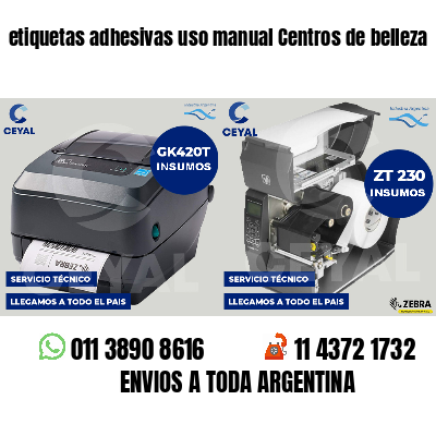 etiquetas adhesivas uso manual Centros de belleza
